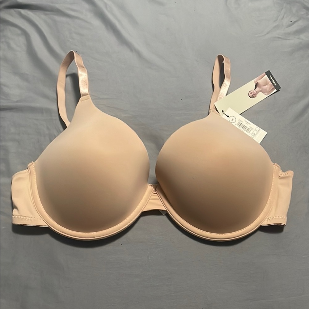 38C Cream Seamless T-Shirt Bra with Underwire Support